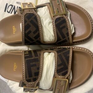 Fendi
FF Jacquard Dual Buckle Slide Sandals
